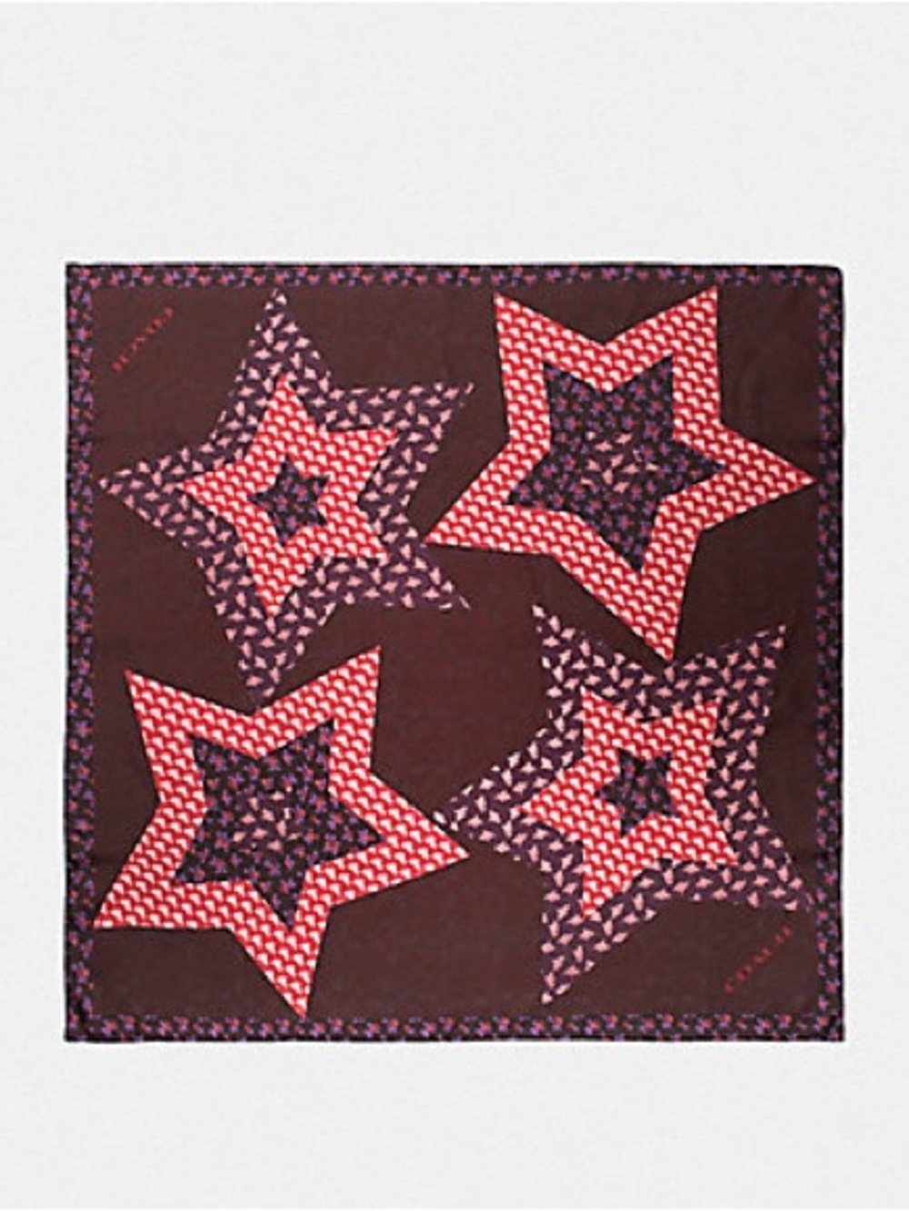 VERY RARE COACH SIGNATURE LUCKY STAR PATCHWORK SILK SQUARE XLARGE SCARF